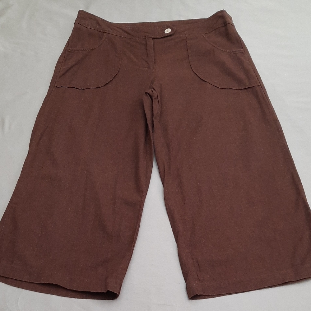 Speechless Brown Wide-Leg Crop Pants - Size 7